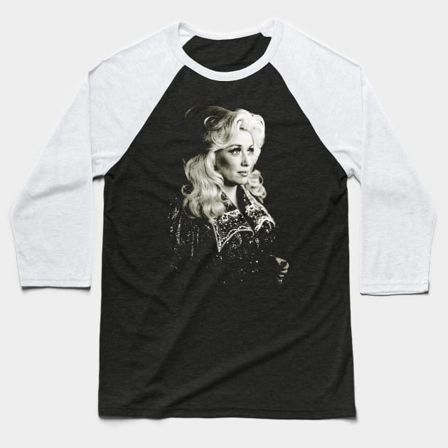 Dolly Parton Black Vintage Baseball T-Shirt by tamisanita